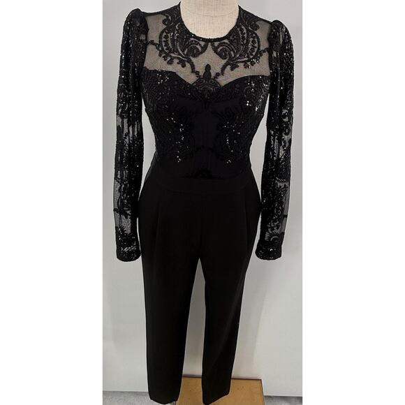 Euc Michael Kors Black Sequin Pantsuit Size 2 - Picture 2 of 7